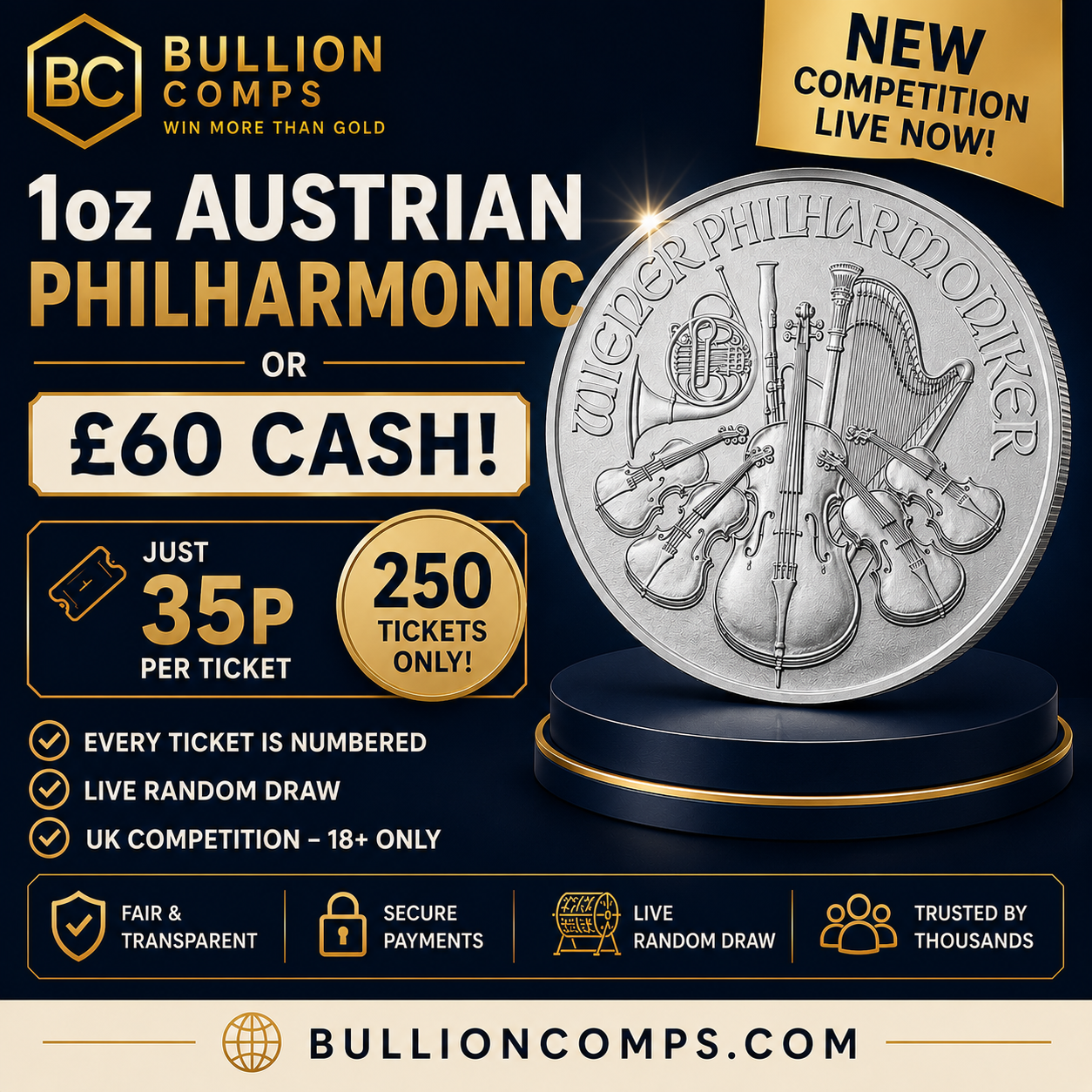 Win a 1oz Austrian Silver Philharmonic