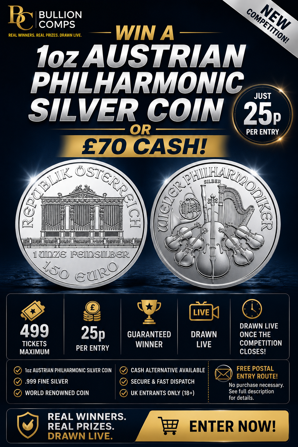 CLOSED COMP Win a 1oz Austrian Philharmonic Silver Coin or £70 Cash!