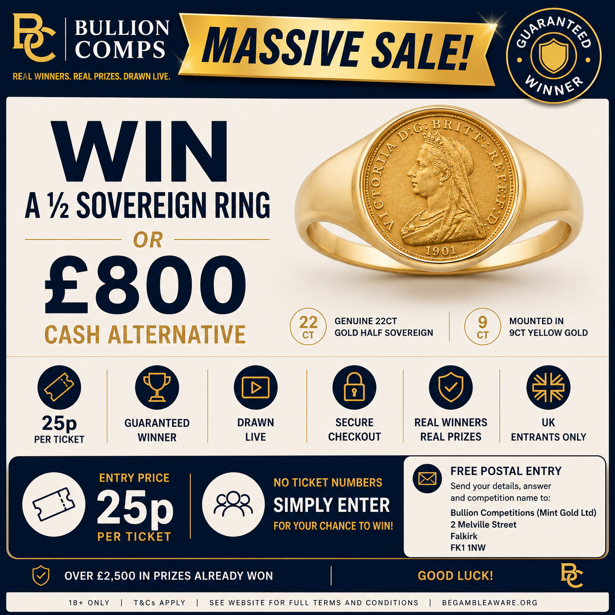 CLOSED COMP Win a ½ Sovereign Ring or £800 Cash! 💷