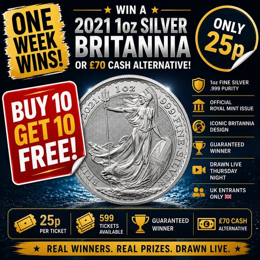 Win a 1oz Silver Britannia (2021) or £70 Cash!