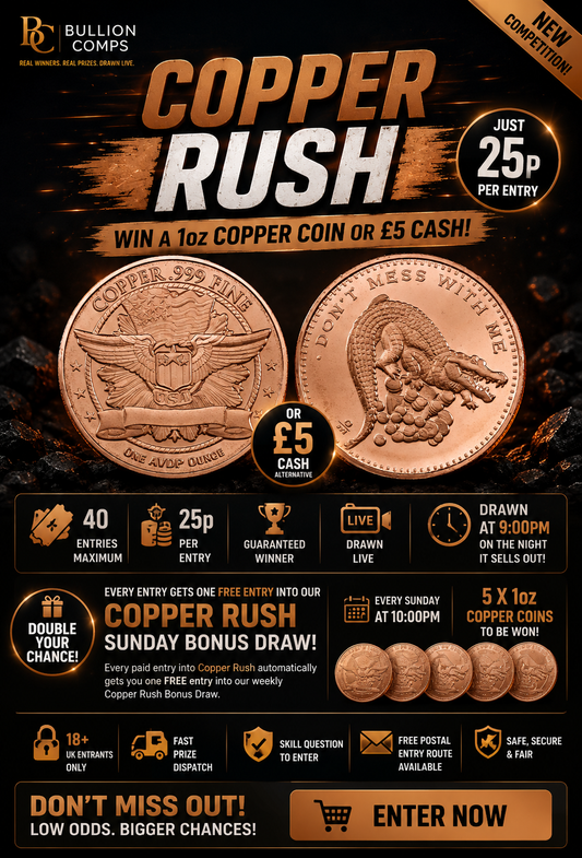 🪙 Copper Rush – Win a 1oz Copper Coin or £5 Cash! (DAY 3)