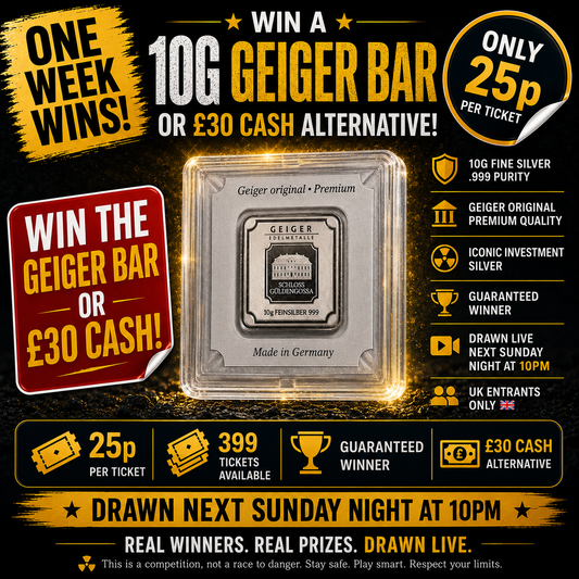 WIN 10g Geiger Silver Bar or £30 Cash Alternative