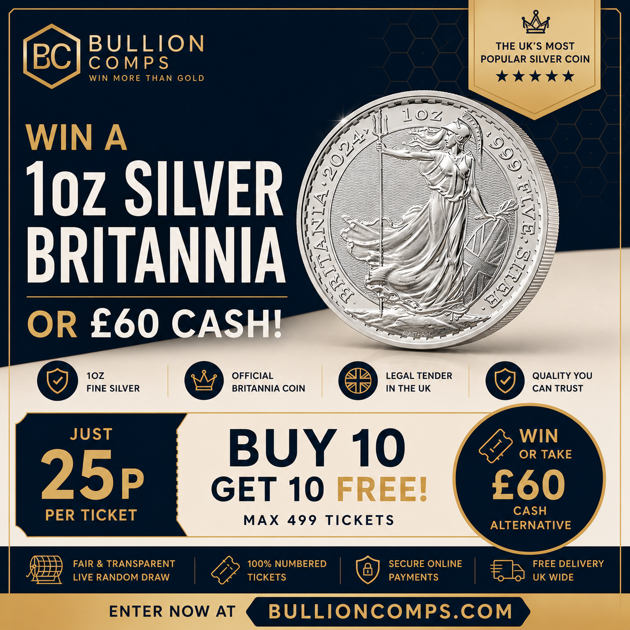CLOSED COMP Win a 1oz Silver Britannia or £60 Cash!