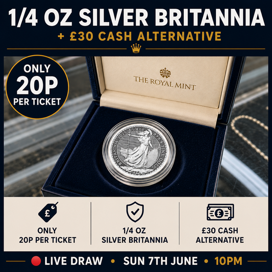 COMPETITION CLOSED Win A 1/4oz Silver Britannia Coin Or £30 Cash!
