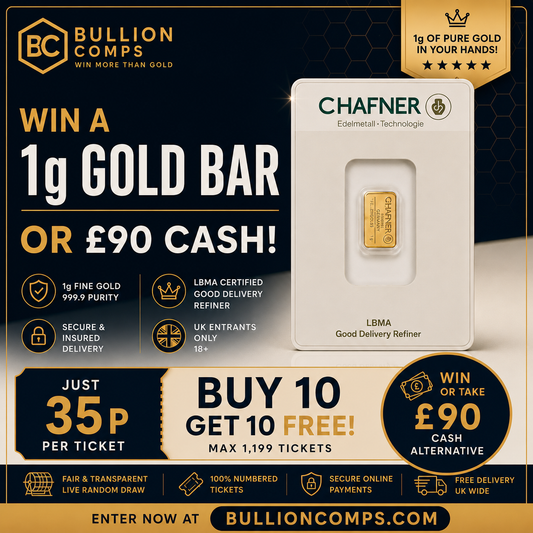 CLOSED COMP Win a 1g Chafner Gold Bar or £90 Cash!