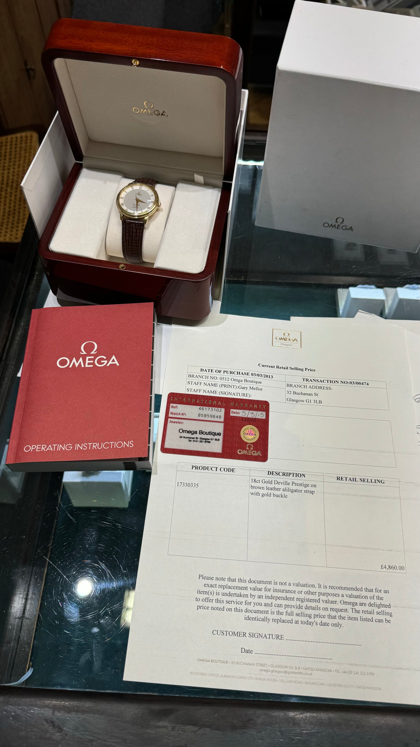Pre-owned 18ct yellow gold Omega Deville